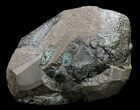 Dark Amethyst Crystal Geode With Calcite #37287-3